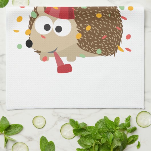 Feesttijd. Confetti Hedegel Theedoek (Gevouwen)