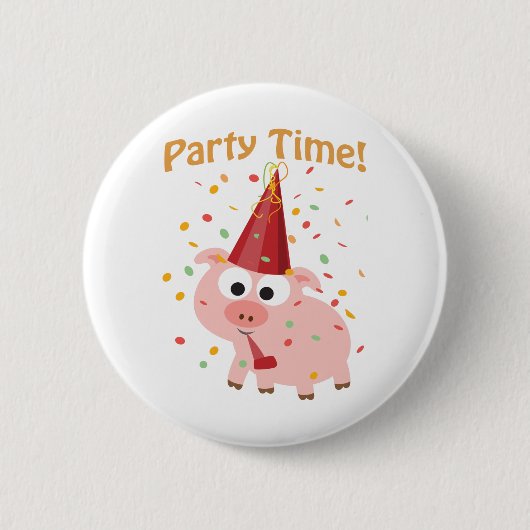 Feesttijd confetti Varken Ronde Button 5,7 Cm (Voorkant)