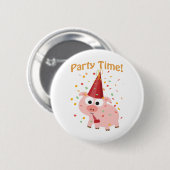 Feesttijd confetti Varken Ronde Button 5,7 Cm (Voorkant /achterkant)