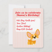 Feesttijd Corgi Verjaardag Kaart (Achterkant)