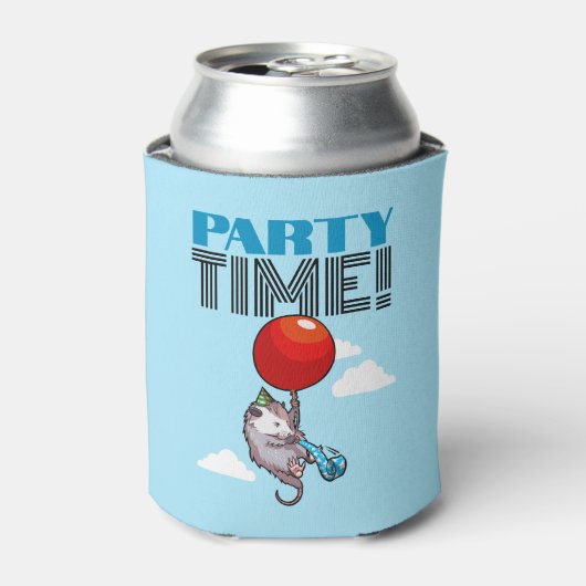 FEESTTIJD! Feest Possum Grappige Zwevende Opossum Blikjeskoeler (Blikje Voorkant)