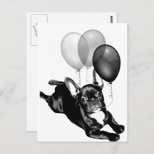 Feesttijd Franse Bulldog briefkaart (Voorkant / Achterkant)