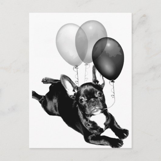 Feesttijd Franse Bulldog briefkaart (Voorkant)