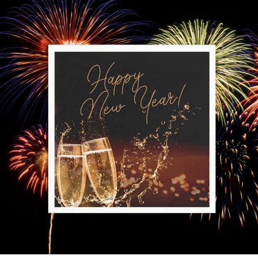 Feesttijd! Happy New Year Napkins Servet