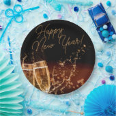 Feesttijd! Happy New Year Paper-Borden Papieren Bordje (Feest)