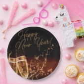 Feesttijd! Happy New Year Paper-Borden Papieren Bordje (Feest)