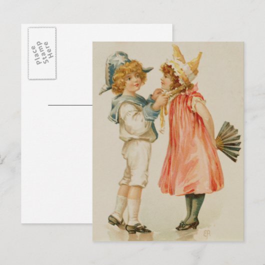 feesttijd, kerstbriefkaart feestdagenkaart (Voorkant / Achterkant)