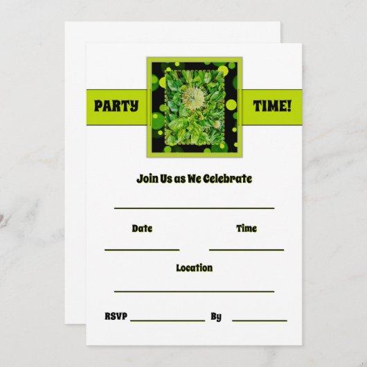 Feesttijd - Lichte groen Kaart (Voorkant / Achterkant)