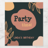 Feesttijd modern wijn etiket (Enkel label)