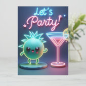 Feesttijd Neon Groen Kaart (Staand voorkant)