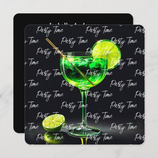 Feesttijd Neon Populair Gepersonaliseerd Kaart (Voorkant / Achterkant)