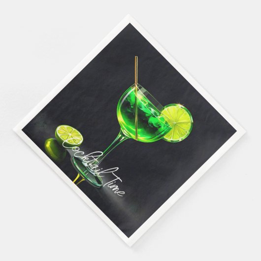 Feesttijd Neon Populair Gepersonaliseerd Servet (Hoek)