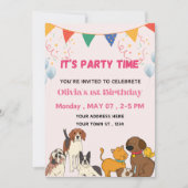 Feesttijd Puppy Hond Verjaardagsfeestje  Kaart (Voorkant)