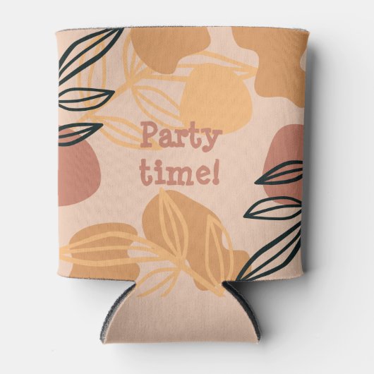 feesttijd retro perzik blikjeskoeler (Voorkant)