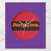 Feesttijd Rood Klokontwerp Paars Wijn Etiket (Enkel label)