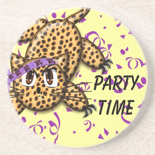 Feesttijd Schattige Leopard Onderzetters (Voorkant)