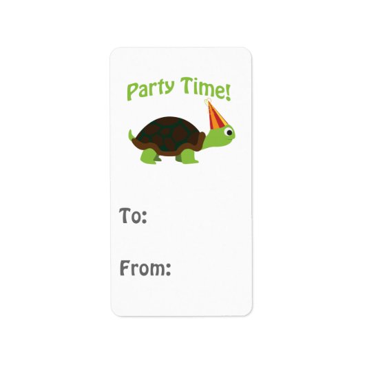 Feesttijd! Schildpad Etiket (Voorkant)