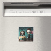 Feesttijd! skelet vrienden met verjaardagstaart magneet (Insitu (Vaatwasser))