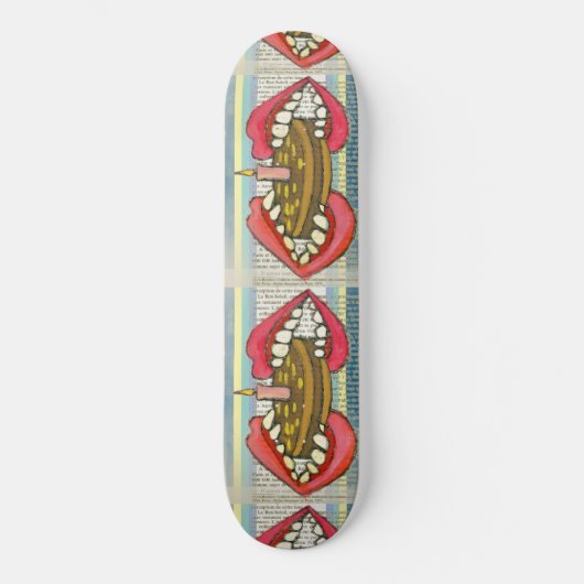 Feesttijd Taarten Lippen & Tanden Woeste Coole Art Persoonlijk Skateboard (Voorkant)