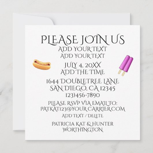 FEESTTIJD Uitnodiging (Achterkant)