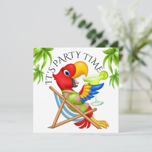 FEESTTIJD Uitnodiging (Staand voorkant)