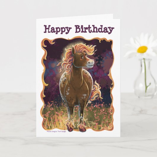 Feesttijd Vuur Paard Kaart (Kleine Plant)
