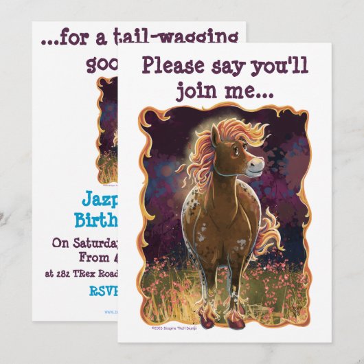 Feesttijd Vuur Paard Kaart (Voorkant / Achterkant)