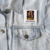 Feesttijd Vuur Paard Vierkante Button 5,1 Cm (In situ)