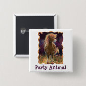 Feesttijd Vuur Paard Vierkante Button 5,1 Cm (Voorkant /achterkant)