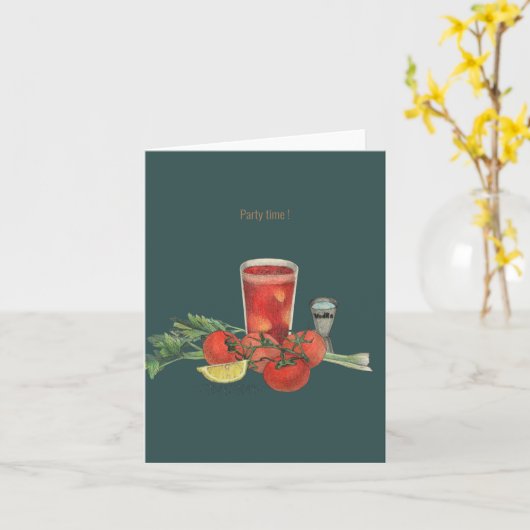 Feestuitnodiging Bloody Mary Kaart (Gele Bloem)