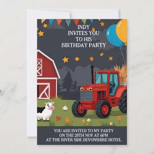 Feestuitnodiging die je naar eigen smaak kunt pers kaart (Voorkant)