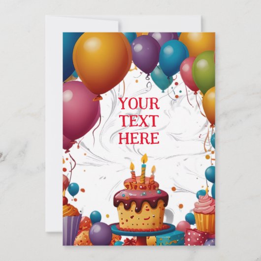 Feestuitnodiging die je naar eigen smaak kunt pers kaart (Achterkant)