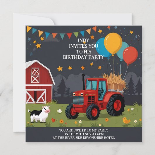 Feestuitnodiging die u naar uw smaak kunt personal aankondiging (Voorkant)