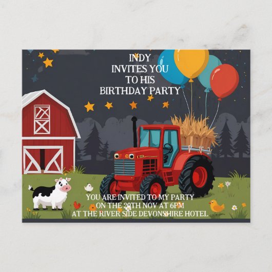 Feestuitnodiging die u naar uw smaak kunt personal aankondigingskaart (Voorkant)