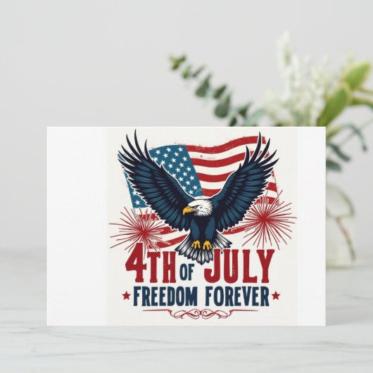 Feestuitnodiging Freedom Forever Party Kaart (Staand voorkant)