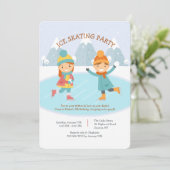 Feestuitnodiging IJspartij voor Kinderen Kaart (Staand voorkant)