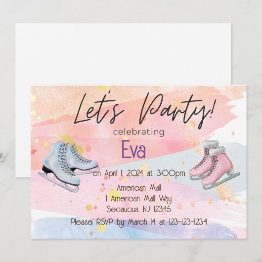 Feestuitnodiging Kaart (Voorkant / Achterkant)