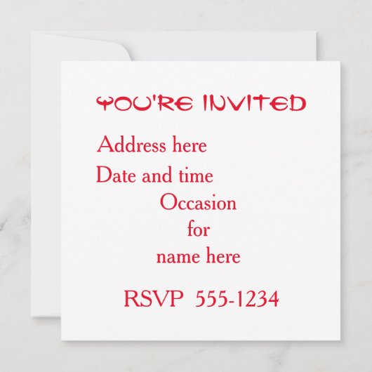 Feestuitnodiging Kaart (Achterkant)