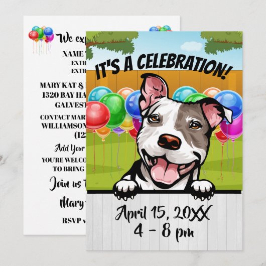 Feestuitnodiging Kaart (Voorkant / Achterkant)