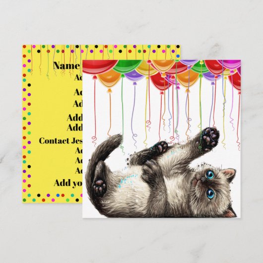 Feestuitnodiging Kaart (Voorkant / Achterkant)