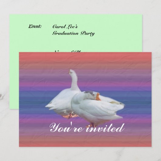 feestuitnodiging kaart (Voorkant / Achterkant)