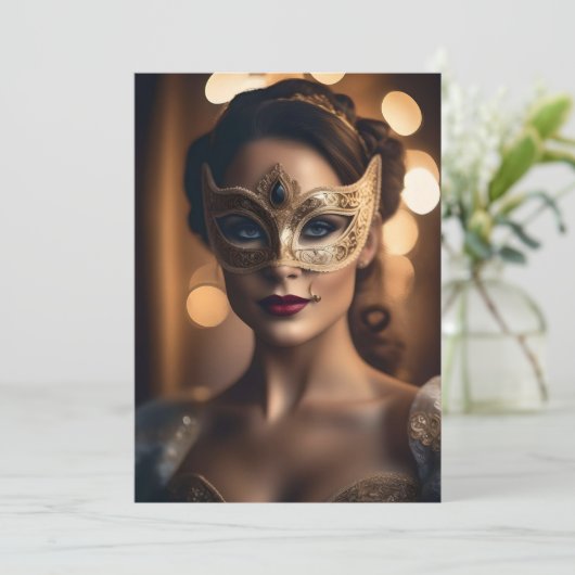 Feestuitnodiging - Mardi Gras Design Kaart (Staand voorkant)