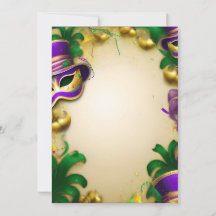 Feestuitnodiging - Mardi Gras Design
