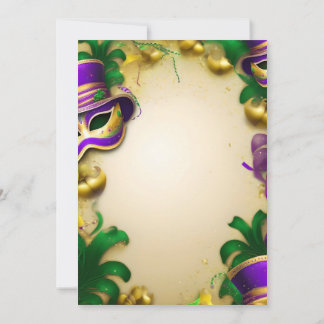 Feestuitnodiging - Mardi Gras Design Kaart