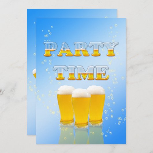 Feestuitnodiging met een bierbril kaart (Voorkant / Achterkant)