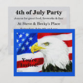 Feestuitnodiging - Patriottisch - "American Pride" Kaart (Voorkant / Achterkant)