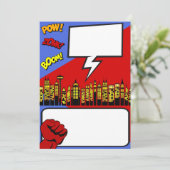 feestuitnodiging: superheldenverjaardag kaart (Staand voorkant)