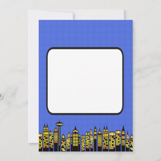 feestuitnodiging: superheldenverjaardag kaart (Achterkant)