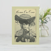 Feestuitnodiging - Vintage Vixen Invite! Kaart (Staand voorkant)