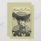 Feestuitnodiging - Vintage Vixen Invite! Kaart (Voorkant / Achterkant)